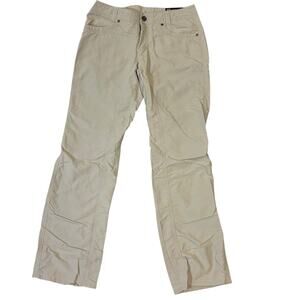 Kuhl Women's Low Rise Lightweight Straight Leg Nylon/Cotton Tan Pants Size 4
